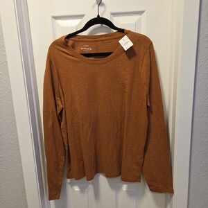J. Crew Factory Orange Girlfriend Long Sleeve Tee